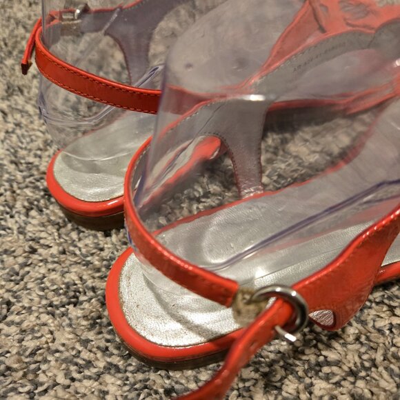 Boden Orange Patent Leather Thong Sandals 41/9.5 - Picture 2 of 9